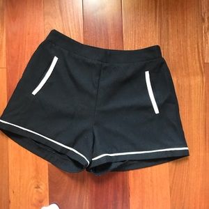 Black with white detailing high waisted shorts
